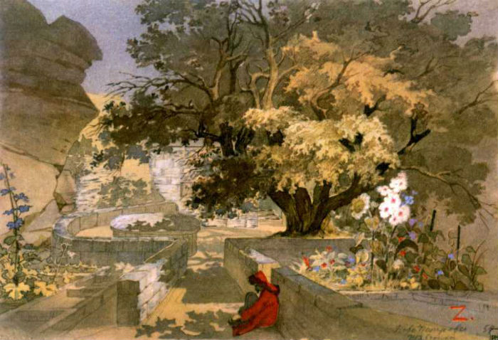 Мангишлацький сад (1854 р.). Малюнок Тараса Шевченка.