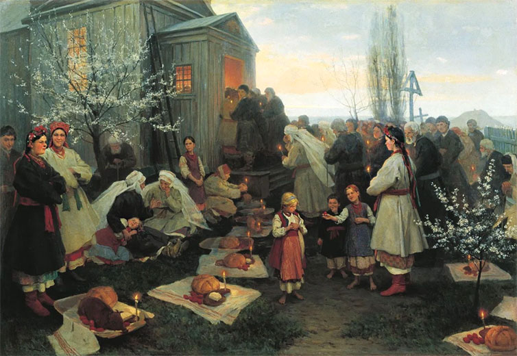 «Ранок Христового Воскресіння» // https://www.ukrinform.ua/rubric-culture/2906693-mikola-pimonenko-1-vidtvoruvac-ukraini.html