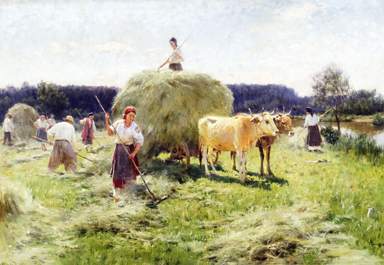 «Сінокіс. Збирання сіна в Україні» // https://www.ukrinform.ua/rubric-culture/2906693-mikola-pimonenko-1-vidtvoruvac-ukraini.html