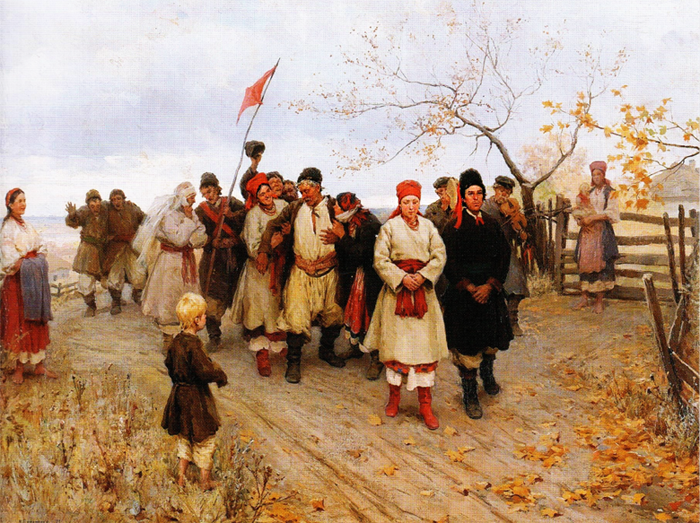 «Весілля в Київській губернії» // https://www.ukrinform.ua/rubric-culture/2906693-mikola-pimonenko-1-vidtvoruvac-ukraini.html